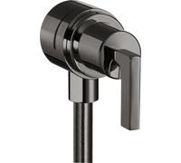 hansgrohe AXOR Citterio hansgrohe Fixfit Válvula de cierre con manivelas, 39882330, Color: Cromo negro pulido