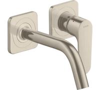 hansgrohe AXOR Citterio M Mezclador monomando para lavabo empotrado con rosetas y caño corto Montaje en pared, 34113820, Color: Níquel Cepillado