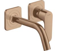 hansgrohe AXOR Citterio M Mezclador monomando para lavabo empotrado con rosetas y caño corto Montaje en pared, 34113310, Color: Oro rojo cepillado