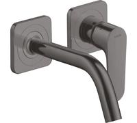 Hansgrohe AXOR Citterio M Mezclador monomando para lavabo empotrado con rosetas y caÃ±o corto Montaje en pared, Color: Cromo negro cepillado - 34113340