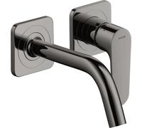 hansgrohe AXOR Citterio M Mezclador monomando para lavabo empotrado con rosetas y caño corto Montaje en pared, 34113330, Color: Cromo negro pulido