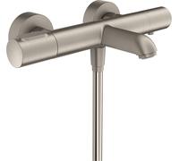 hansgrohe AXOR Citterio M Termostato de baño de superficie, 2 consumidores, 34435800, Color: Óptica de acero inoxidable