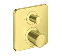 hansgrohe AXOR Citterio M termostato empotrado con válvula de cierre/cambio, 34725950, Color: Latón cepillado