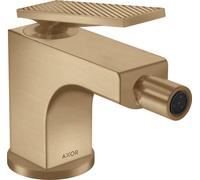 hansgrohe AXOR Citterio mezclador de bidé, corte de diamante, juego de desagüe, proyección de 112 mm, 39201140, Color: Bronce cepillado