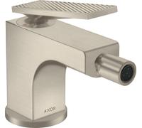 hansgrohe AXOR Citterio mezclador de bidé, corte de diamante, juego de desagüe, proyección de 112 mm, 39201820, Color: Níquel Cepillado