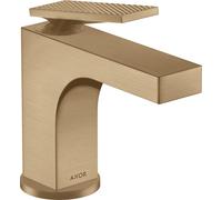 hansgrohe AXOR Citterio mezclador de lavabo, ComfortZone90, corte de diamante, juego de desagüe, 112mm de proyección, 39001140, Color: Bronce cepillado