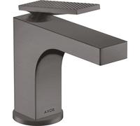 hansgrohe AXOR Citterio mezclador de lavabo, ComfortZone90, corte de diamante, juego de desagüe, 112mm de proyección, 39001340, Color: Cromo negro cepillado