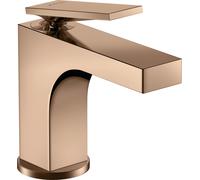 hansgrohe AXOR Citterio mezclador de lavabo, ComfortZone90, juego de desagüe, 112mm de proyección, 39022300, Color: Oro rojo pulido