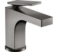 hansgrohe AXOR Citterio mezclador de lavabo, ComfortZone90, juego de desagüe, 112mm de proyección, 39022330, Color: Cromo negro pulido