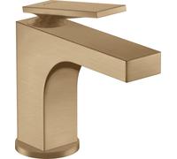 hansgrohe AXOR Citterio mezclador de lavabo, ComfortZone90, juego de desagüe, 112mm de proyección, 39022140, Color: Bronce cepillado