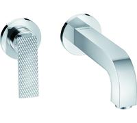 hansgrohe AXOR Citterio mezclador de lavabo, corte diamante, oculto, proyección 220mm, juego de desagüe sin cierre, 39181000, Color: cromado