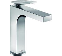 hansgrohe AXOR Citterio mezclador monomando de lavabo, desagüe automático, corte de diamante, 143mm de proyección, ComfortZone160, 39071000, Color: cromado