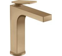 hansgrohe AXOR Citterio mezclador monomando de lavabo, juego de desagüe, 143mm de proyección, ComfortZone160, 39023140, Color: Bronce cepillado