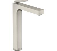 hansgrohe AXOR Citterio mezclador monomando de lavabo, juego de desagüe, acabado rómbico, proyección 200mm, ComfortZone280, 39151800, Color: Óptica de acero inoxidable