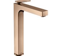 hansgrohe AXOR Citterio mezclador monomando de lavabo, juego de desagüe, acabado rómbico, proyección 200mm, ComfortZone280, 39151300, Color: Oro rojo pulido