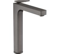 hansgrohe AXOR Citterio mezclador monomando de lavabo, juego de desagüe, acabado rómbico, proyección 200mm, ComfortZone280, 39151340, Color: Cromo negro cepillado