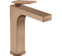 hansgrohe AXOR Citterio mezclador monomando de lavabo, juego de desagüe no bloqueable, 143mm de proyección, ComfortZone160, 39024310, Color: Oro rojo cepillado