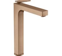 hansgrohe AXOR Citterio mezclador monomando de lavabo, juego de desagüe, proyección de 200 mm, ComfortZone280, 39021310, Color: Oro rojo cepillado