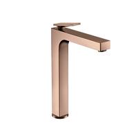 hansgrohe AXOR Citterio mezclador monomando de lavabo, juego de desagüe, proyección de 200 mm, ComfortZone280, 39021300, Color: Oro rojo pulido