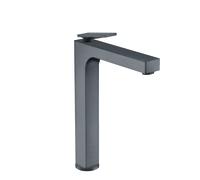 hansgrohe AXOR Citterio mezclador monomando de lavabo, juego de desagüe, proyección de 200 mm, ComfortZone280, 39021340, Color: Cromo negro cepillado