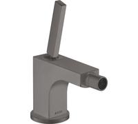 hansgrohe AXOR Citterio Mezclador monomando para bidé, juego de desagüe, 39210340, Color: Cromo negro cepillado