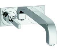 hansgrohe AXOR Citterio Mezclador monomando para lavabo empotrado, placa para montaje en pared, caño 165mm, 39112000, Color: cromado