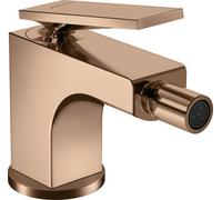 hansgrohe AXOR Citterio mezclador para bidé, juego de desagüe, 110 mm de proyección, 39214300, Color: Oro rojo pulido