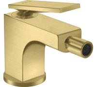 hansgrohe AXOR Citterio mezclador para bidé, juego de desagüe, 110 mm de proyección, 39214950, Color: Latón cepillado