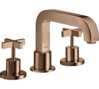 hansgrohe AXOR Citterio Racor de 3 orificios para bañera, asas en cruz, 39436300, Color: Oro rojo pulido