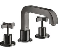 hansgrohe AXOR Citterio Racor de 3 orificios para bañera, asas en cruz, 39436330, Color: Cromo negro pulido