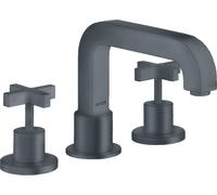 hansgrohe AXOR Citterio Racor de 3 orificios para bañera, asas en cruz, 39436340, Color: Cromo negro cepillado
