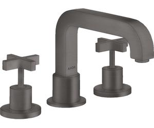 hansgrohe AXOR Citterio Racor de 3 orificios para bañera, asas en cruz, 39436340, Color: Cromo negro cepillado