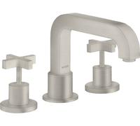hansgrohe AXOR Citterio Racor de 3 orificios para bañera, asas en cruz, 39436800, Color: Óptica de acero inoxidable