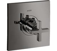 hansgrohe AXOR Citterio Termostato 59 l/min Flujo alto empotrado, mango cruzado, 39716330, Color: Cromo negro pulido