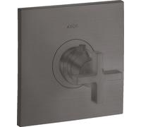 hansgrohe AXOR Citterio Termostato 59 l/min Flujo alto empotrado, mango cruzado, 39716340, Color: Cromo negro cepillado