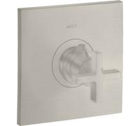 hansgrohe AXOR Citterio Termostato 59 l/min Flujo alto empotrado, mango cruzado, 39716800, Color: Óptica de acero inoxidable
