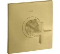 hansgrohe AXOR Citterio Termostato 59 l/min Flujo alto empotrado, mango cruzado, 39716950, Color: Latón cepillado
