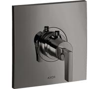 hansgrohe AXOR Citterio Termostato 59 l/min Flujo alto empotrado, mango de palanca, 39711330, Color: Cromo negro pulido