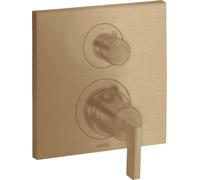 hansgrohe AXOR Citterio termostato empotrado con válvula de cierre/cambio, manijas de palanca, 2 consumidores, 39720140, Color: Bronce cepillado