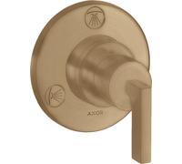 hansgrohe AXOR Citterio Trio / Quattro Válvula de cierre y válvula de conmutación empotrada con mangos de palanca, 39920140, Color: Bronce cepillado