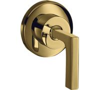 hansgrohe AXOR Citterio Válvula de cierre empotrada con maneta de palanca DN15 / DN20, 39960990, Color: Óptica Oro Pulido