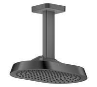hansgrohe AXOR Ducha de techo ShowerSphere 250/160 1jet EcoSmart con conexión de techo, 6 l/min, 39771340, Color: Cromo negro cepillado