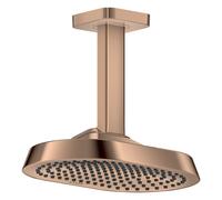 hansgrohe AXOR Ducha de techo ShowerSphere 250/160 1jet EcoSmart con conexión de techo, 6 l/min, 39771300, Color: Oro rojo pulido