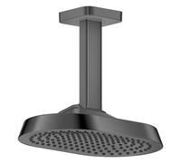 hansgrohe AXOR Ducha de techo ShowerSphere 250/160 1jet EcoSmart con conexión de techo, 6 l/min, 39771330, Color: Cromo negro pulido