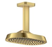 hansgrohe AXOR Ducha de techo ShowerSphere 250/160 1jet EcoSmart con conexión de techo, 6 l/min, 39771250, Color: Óptica de oro cepillado