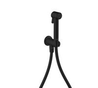 hansgrohe AXOR Duchas Bidette Bidette ducha de mano 1jet EcoSmart, redonda, para agua fría, con soporte y mangueras de ducha 1,25m, 29240670, Color: negro mate