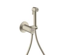 hansgrohe AXOR Duchas Bidette Bidette ducha de mano 1jet EcoSmart, redonda, para agua mezclada, con soporte y mangueras de ducha 1,25m, 29242820, Color: Níquel Cepillado