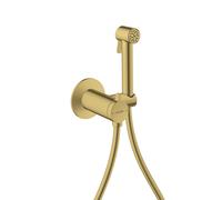 hansgrohe AXOR Duchas Bidette Bidette ducha de mano 1jet EcoSmart, redonda, para agua mezclada, con soporte y mangueras de ducha 1,25m, 29242990, Color: Óptica Oro Pulido