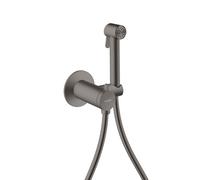hansgrohe AXOR Duchas Bidette Bidette ducha de mano 1jet EcoSmart, redonda, para agua mezclada, con soporte y mangueras de ducha 1,25m, 29242340, Color: Cromo negro cepillado