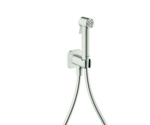 hansgrohe AXOR Duchas Bidette Bidette ducha de mano 1jet EcoSmart, softsquare, para agua fría, con soporte y mangueras de ducha 1,25m, 29241800, Color: Óptica de acero inoxidable